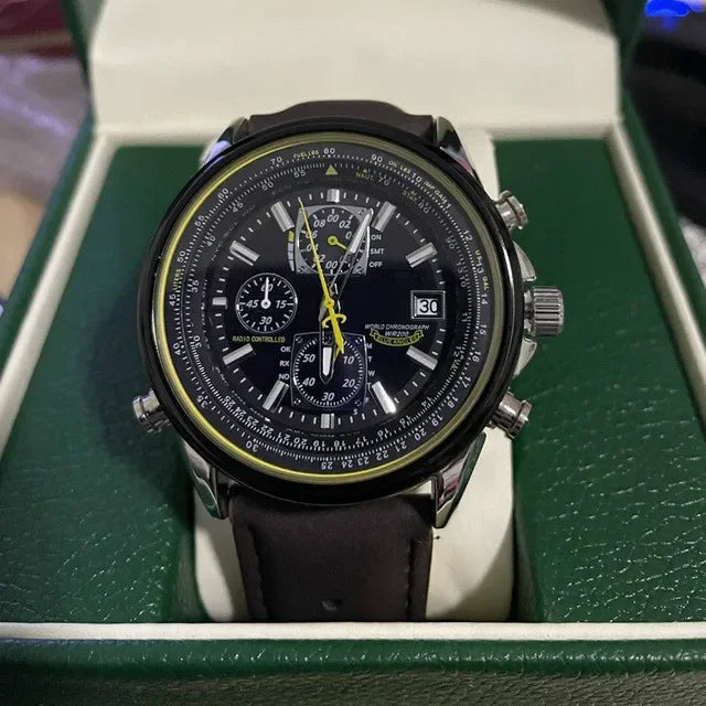 Relojes CITIZEN para hombre, reloj redondo elegante multifunción resistente al agua con calendario de cuarzo de tendencia de lujo, reloj automático de acero inoxidable