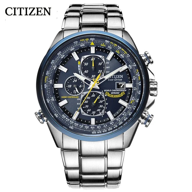 Relojes CITIZEN para hombre, reloj redondo elegante multifunción resistente al agua con calendario de cuarzo de tendencia de lujo, reloj automático de acero inoxidable