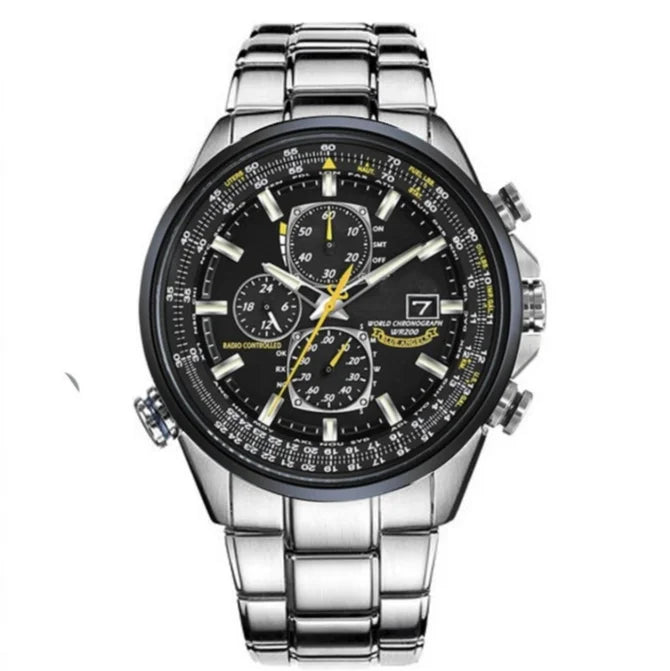 Relojes CITIZEN para hombre, reloj redondo elegante multifunción resistente al agua con calendario de cuarzo de tendencia de lujo, reloj automático de acero inoxidable