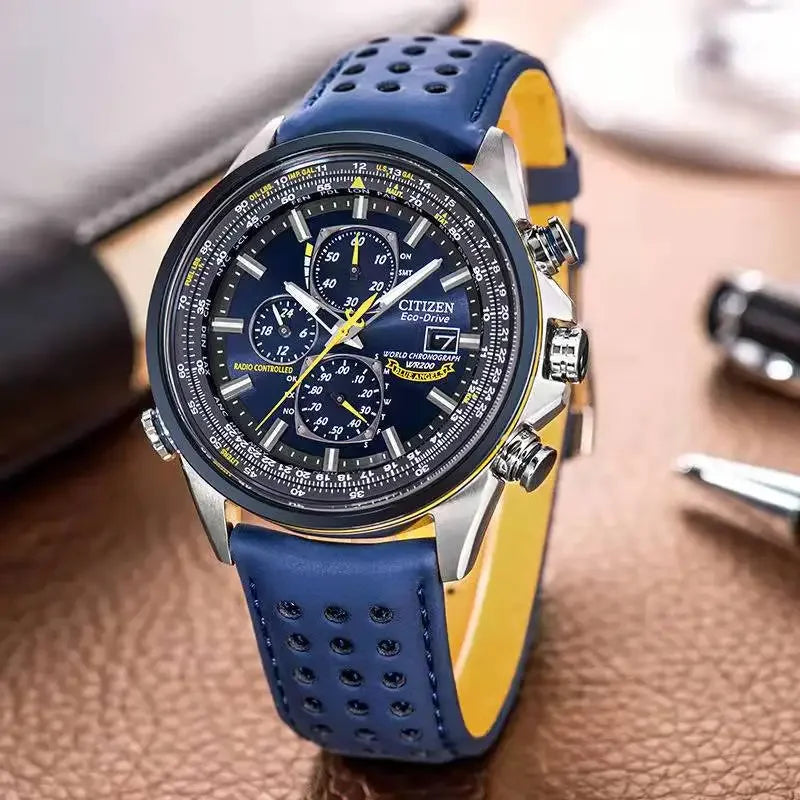 Relojes CITIZEN para hombre, reloj redondo elegante multifunción resistente al agua con calendario de cuarzo de tendencia de lujo, reloj automático de acero inoxidable